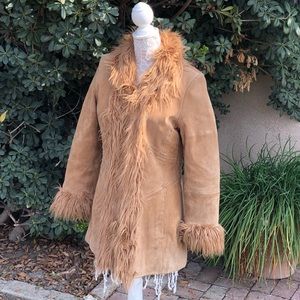 Mixit suede and faux fur jacket